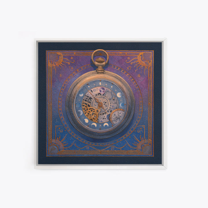 Gear Filled Pocket Watch Framed Canvas Print, Steampunk Art, Steampunk, Living Room Decor, Mechanic, Wall Art Living Room, STE-1x1-8
