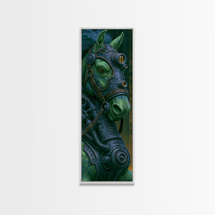 Steam Powered Horse Canvas Print, Steampunk Art, Steampunk Lamp, Living Room Decor, Abstract Art, Mechanic, Textured Painting, STE-1x3-51