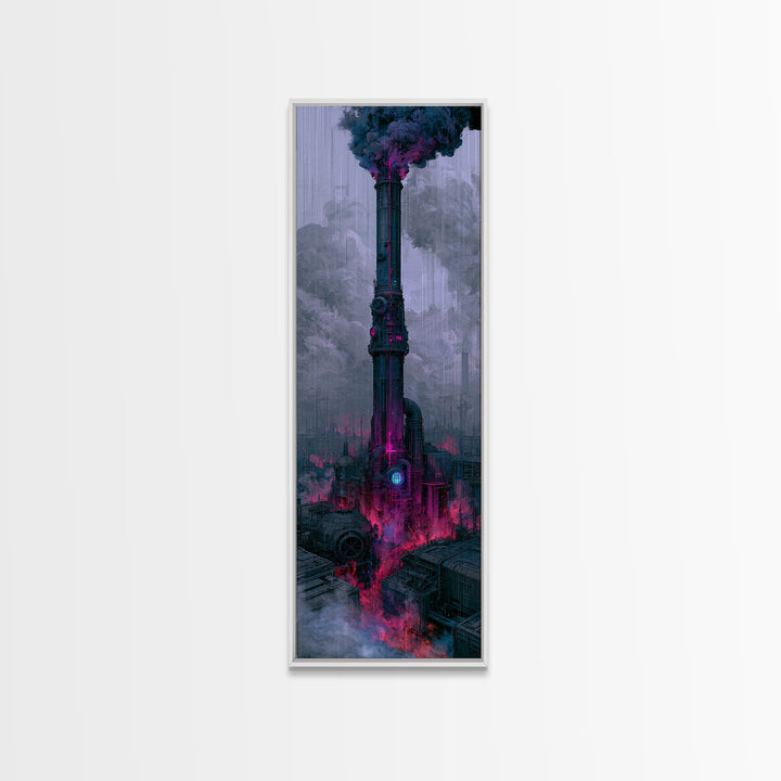 Steam Powered City Skyline Canvas Print, Steampunk Art, Wall Art Living Room, Living Room Decor, Abstract Art, Mechanic, STE-1x3-81