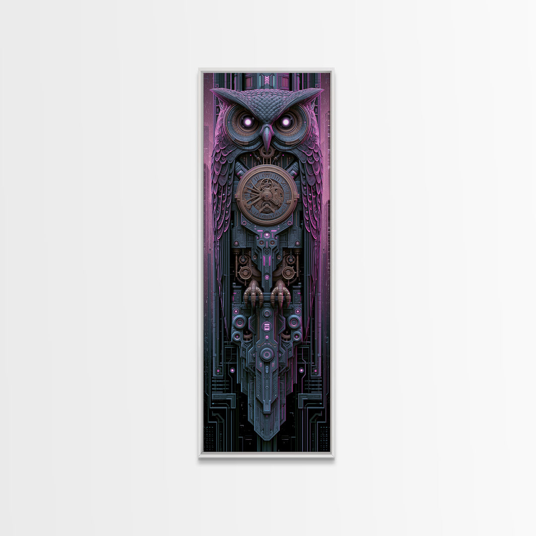 Brass Clockwork Owl Canvas Print, Steampunk Art, Art Nouveau, Living Room Decor, Mechanic, Modern Art, Digital Download Art, STE-1x3-85