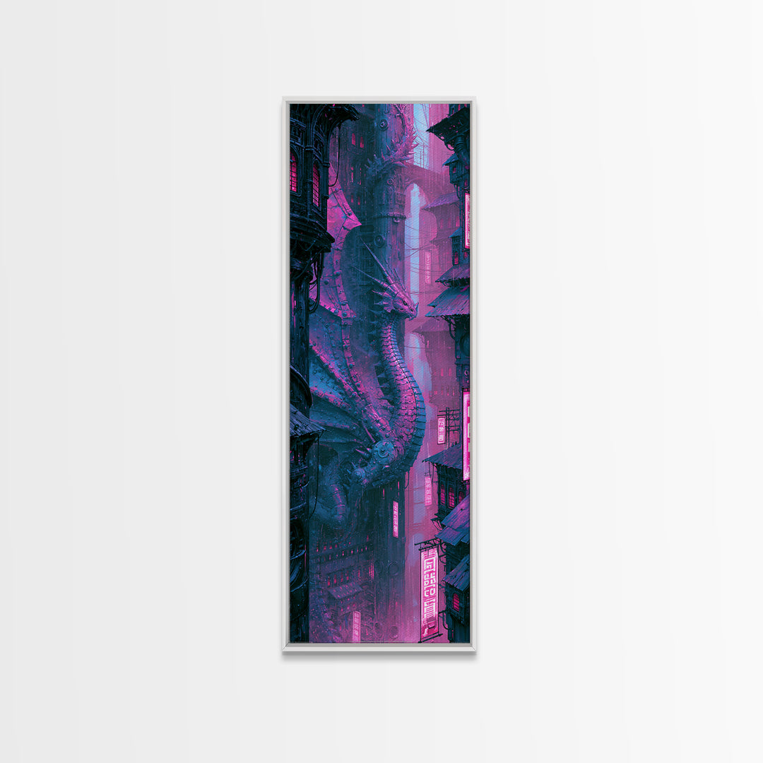 Copper Dragon with Riveted Wings Canvas Print, Steampunk Art, Room Decor, Living Room Decor, Fine Art, Mechanic, Original Art, STE-1x3-94