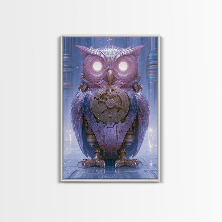 Brass Clockwork Owl Canvas Print, Steampunk Art, Art Nouveau, Living Room Decor, Mechanic, Modern Art, Digital Download Art, STE-2x3-9