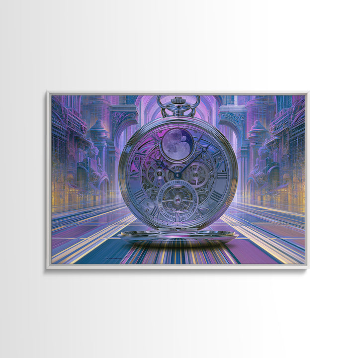 Gear Filled Pocket Watch Canvas Print, Steampunk Art, Modern Art, Living Room Decor, Fine Art, Mechanic, Statement Artwork, STE-3x2-12