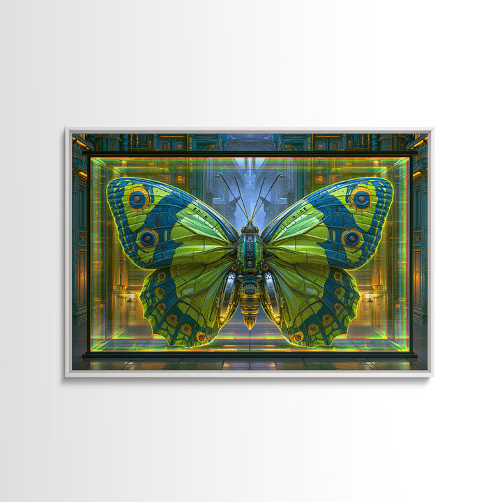 Mechanical Butterfly Specimen Canvas Print, Steampunk Art, Whimsigoth Decor, Living Room Decor, Mechanic, Neutral Decor, STE-3x2-42