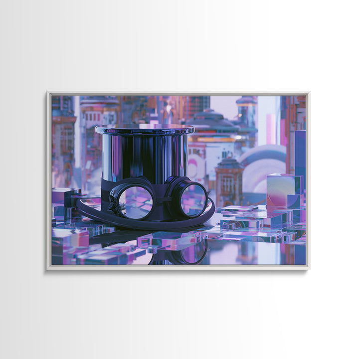 Top Hat and Goggles Still Life Canvas Print, Steampunk Art, Room Decor, Living Room Decor, Fine Art, Mechanic, Original Art, STE-3x2-56