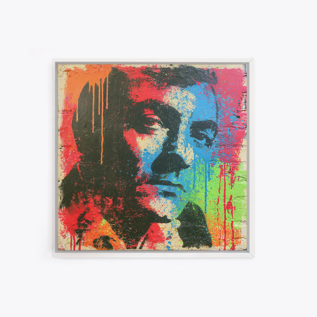 Bold Stencil Portrait Canvas Print, Street Art, Art Print, Living Room Decor, Oil Painting, Urban, Original Painting, STR-1x1-49