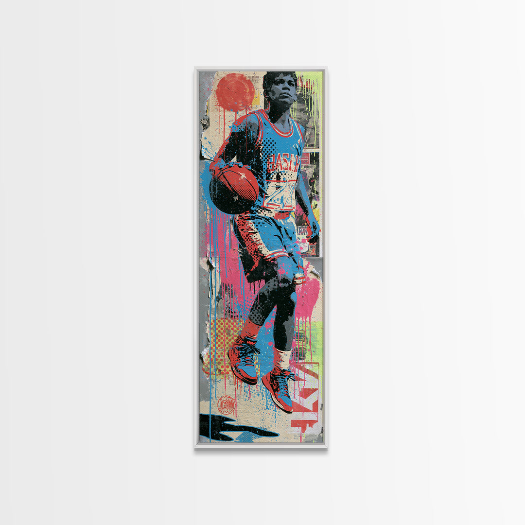 Street Basketball Player Canvas Print, Street Art, Neutral Decor, Living Room Decor, Fine Art, Urban, Home Decor, Poster, STR-1x3-18