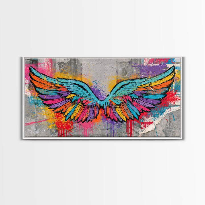 Graffiti Angel Wings Canvas Print, Street Art, Abstract Art, Living Room Decor, Fine Art, Urban, Anime Art, Original Artwork, STR-2x1-73