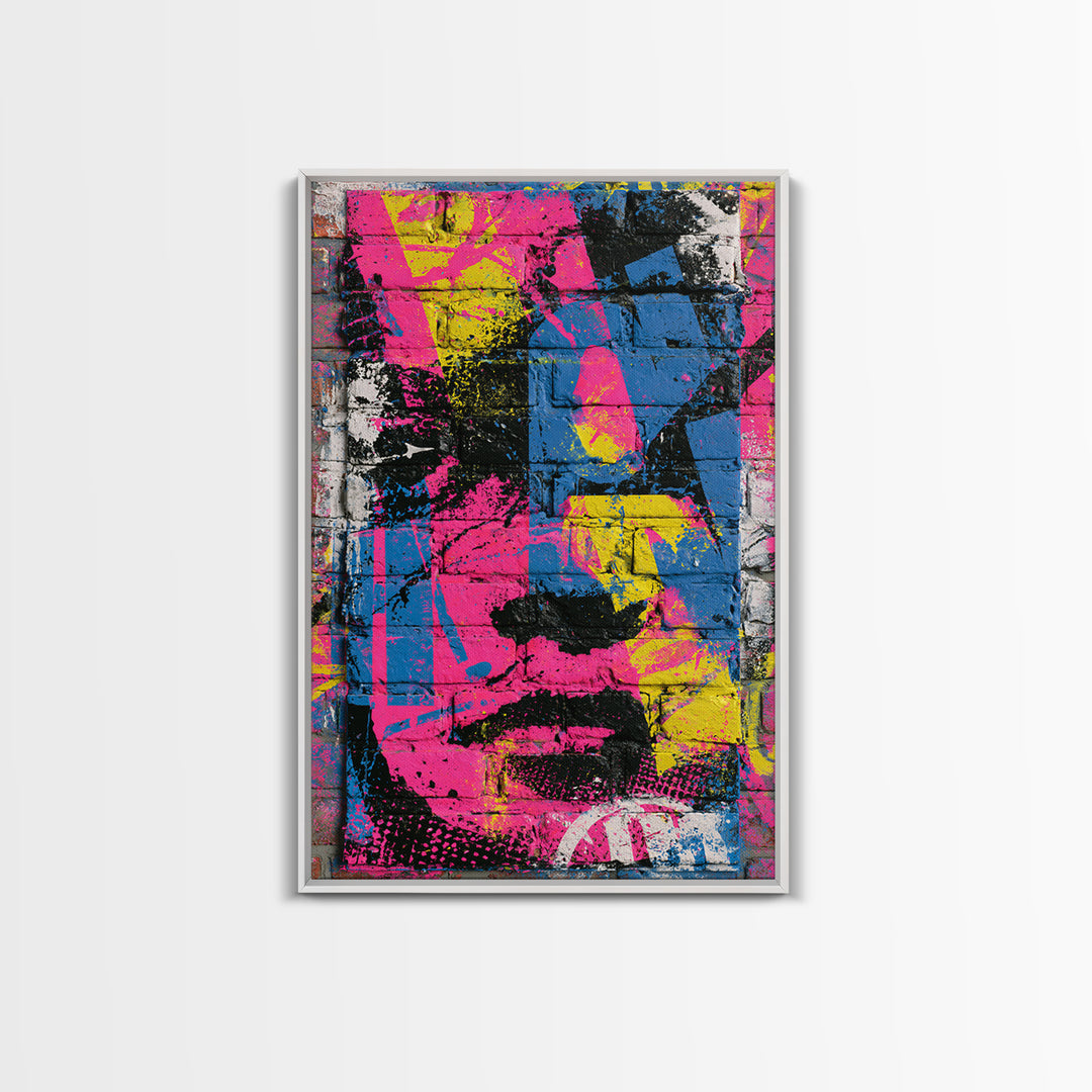Brick Wall Texture Framed Canvas Print, Street Art, Large Wall Art, Living Room Decor, Abstract Art, Urban, Canvas Painting, STR-2x3-60
