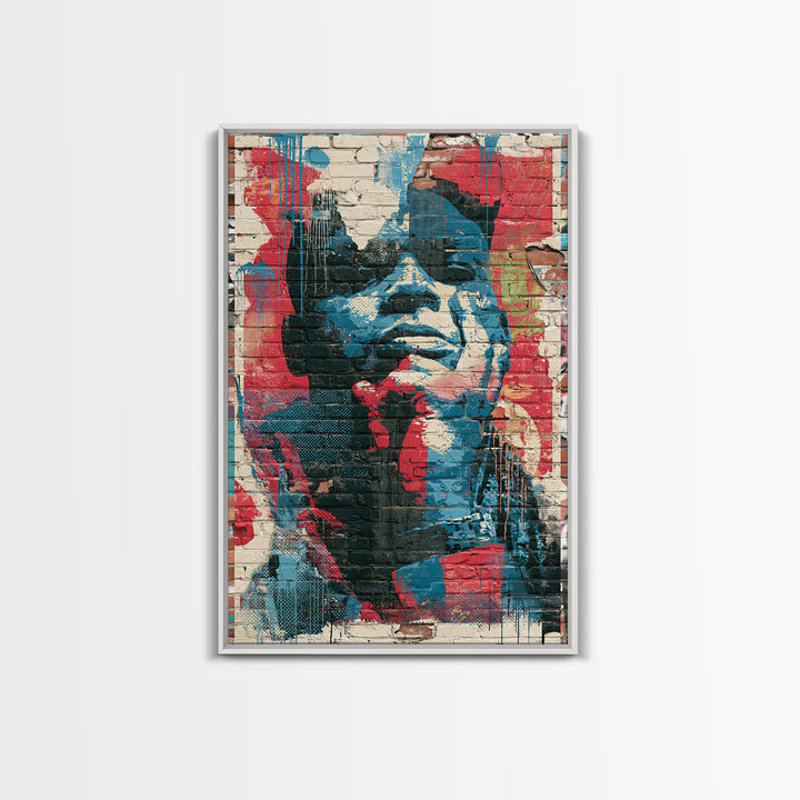 Brick Wall Texture Framed Canvas Print, Street Art, Modern Decor, Living Room Decor, Abstract Art, Urban, Poster, Wall Decor, STR-2x3-84