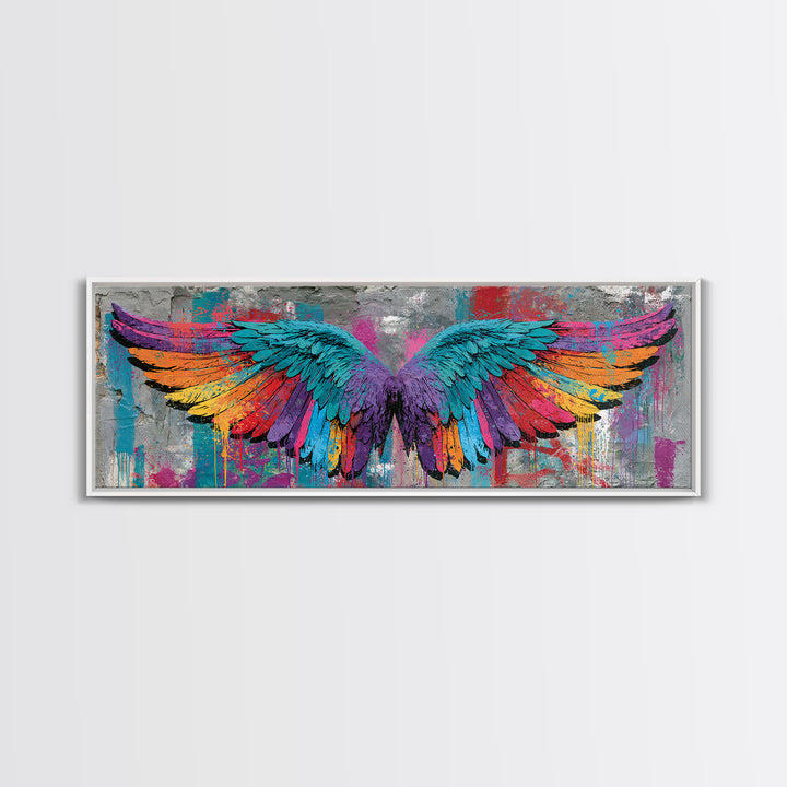 Graffiti Angel Wings Canvas Print, Street Art, Abstract, Living Room Decor, Fine Art, Urban, Luxury Decor, Art Print, STR-3x1-45