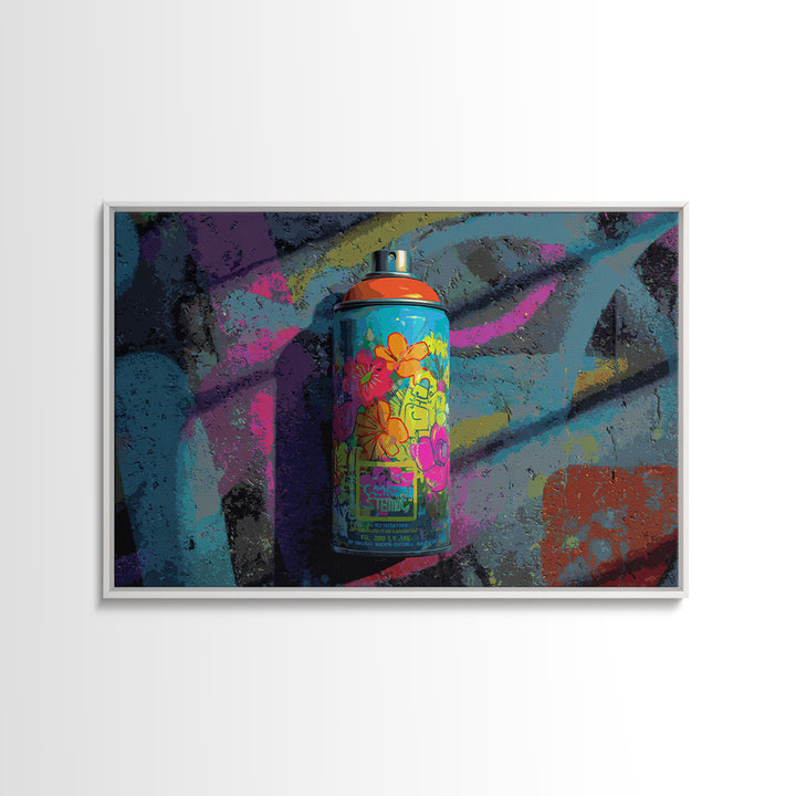 Spray Can Bouquet Canvas Print, Street Art, Living Room Decor, Watercolor Art, Urban, Bar Art, Canvas Painting, STR-3x2-67