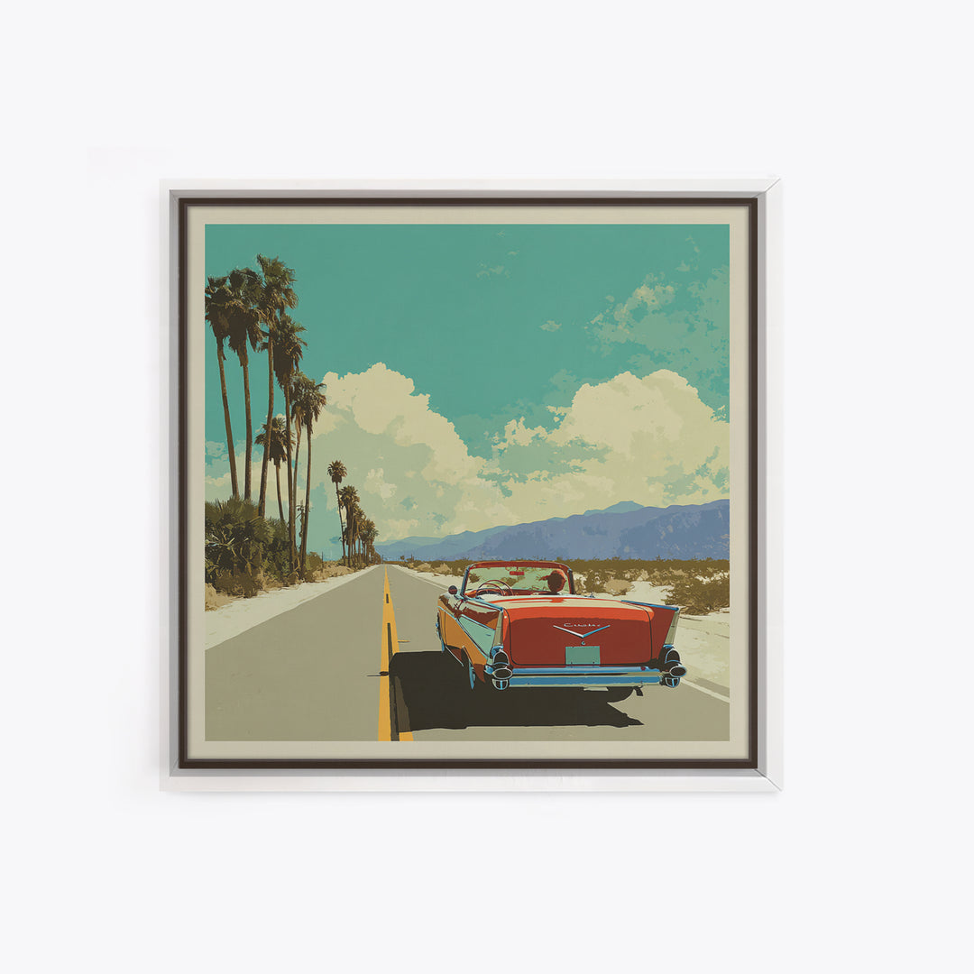 Route 66 Desert Road Framed Canvas Print, Travel Poster(2), Downloadable Prints, Living Room Decor, Watercolor Art, Voyage, TPO-1x1-39