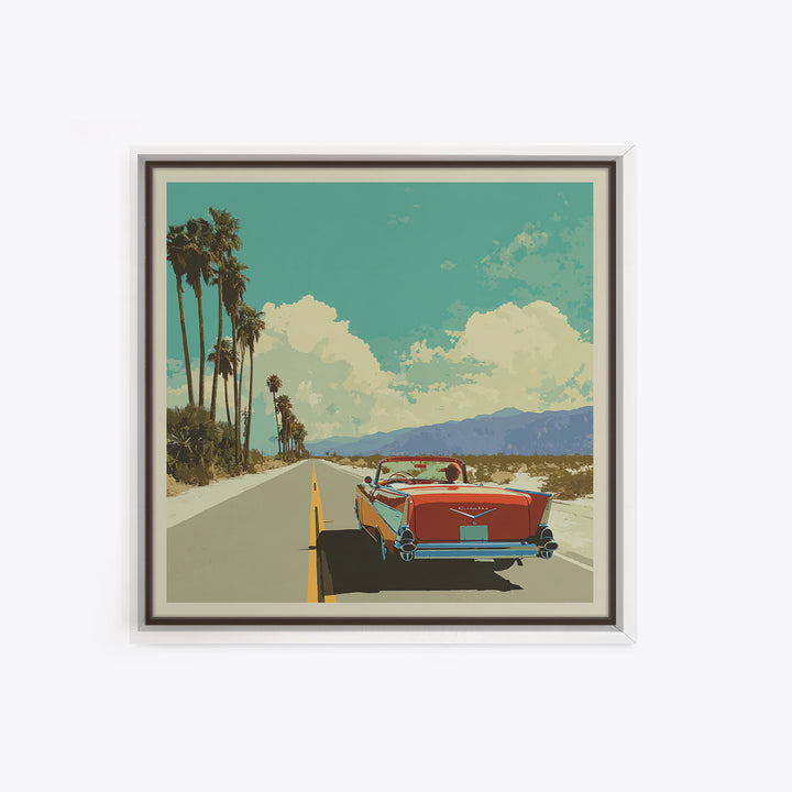 Route 66 Desert Road Framed Canvas Print, Travel Poster(2), Downloadable Prints, Living Room Decor, Watercolor Art, Voyage, TPO-1x1-39