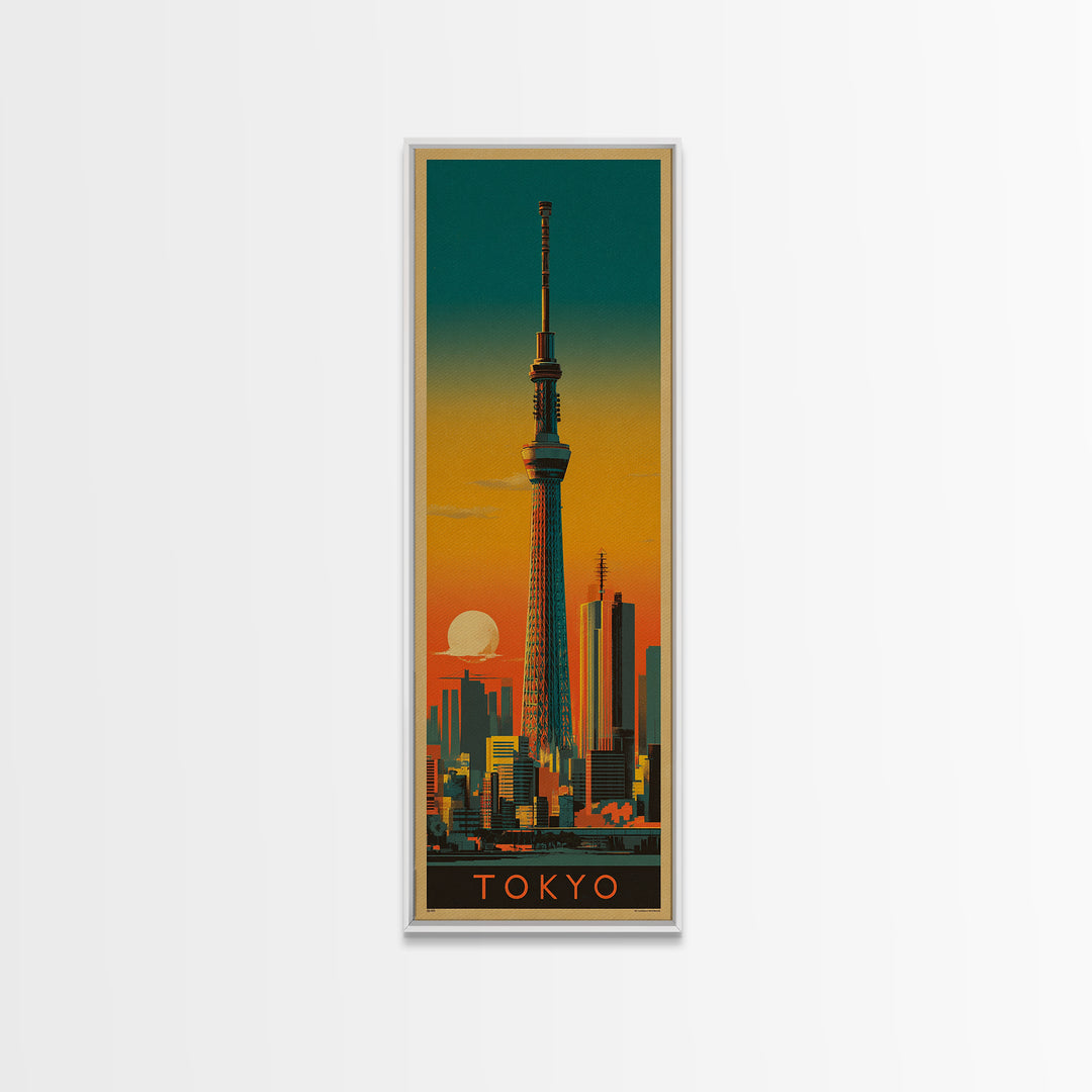 Tokyo Night Skyline Canvas Print, Travel Poster(2), Room Decor, Living Room Decor, Fine Art, Voyage, Travel Gift, Wall Hanging, TPO-1x3-17