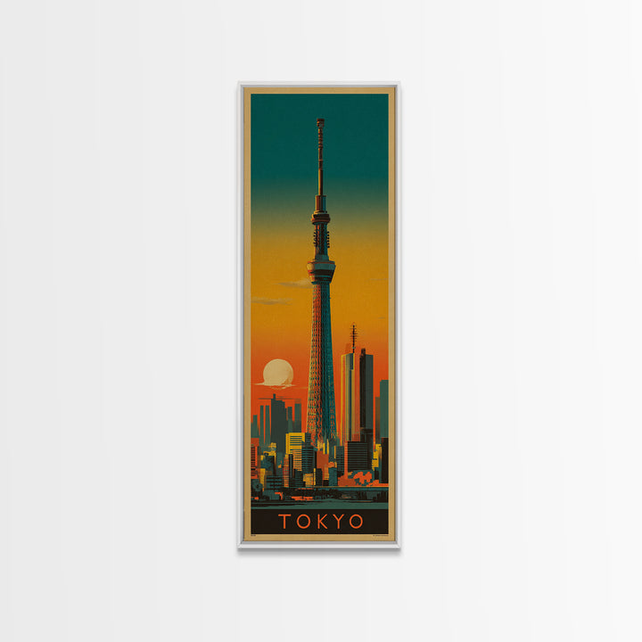 Tokyo Night Skyline Canvas Print, Travel Poster(2), Room Decor, Living Room Decor, Fine Art, Voyage, Travel Gift, Wall Hanging, TPO-1x3-17