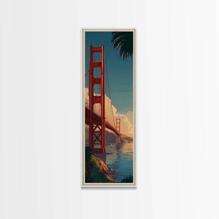 New York Bridge at Sunrise Canvas Print, Travel Poster(2), Travel Poster, Living Room Decor, Fine Art, Voyage, TPO-1x3-18