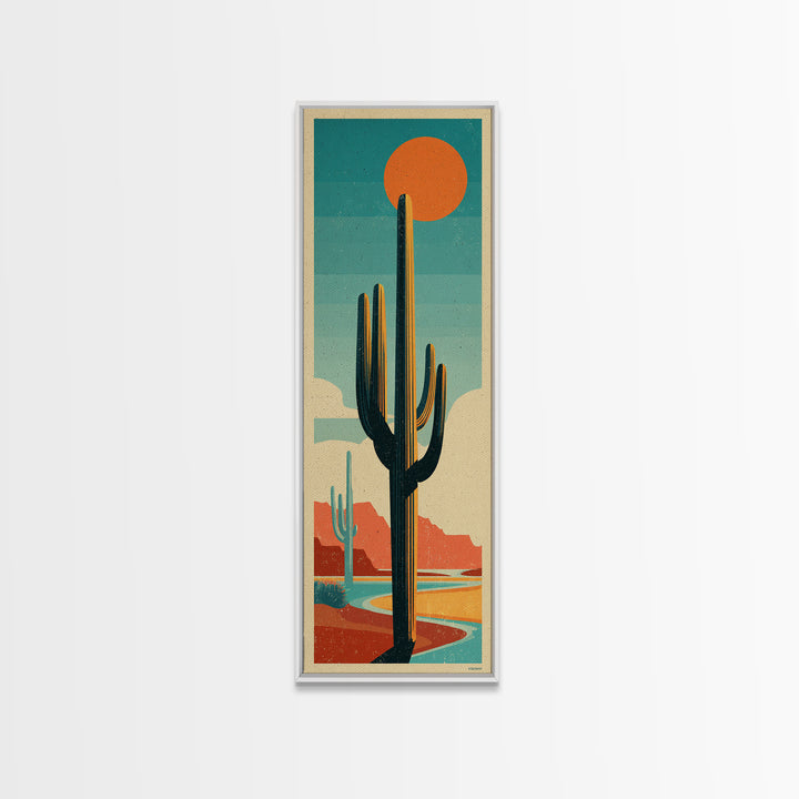 Mexico Cactus and Sun Travel Poster Canvas Print, Travel Poster(2), Modern Decor, Living Room Decor, Fine Art, Voyage, TPO-1x3-57