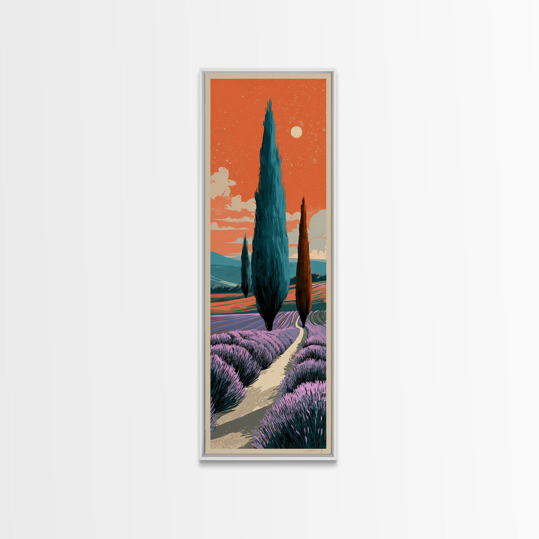Provence Lavender Field Poster Canvas Print, Travel Poster(2), Retro Wall Art, Living Room Decor, Fine Art, Voyage, Map Print, TPO-1x3-59