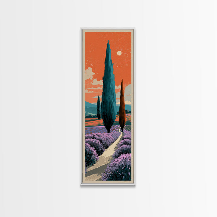 Provence Lavender Field Poster Canvas Print, Travel Poster(2), Retro Wall Art, Living Room Decor, Fine Art, Voyage, Map Print, TPO-1x3-59