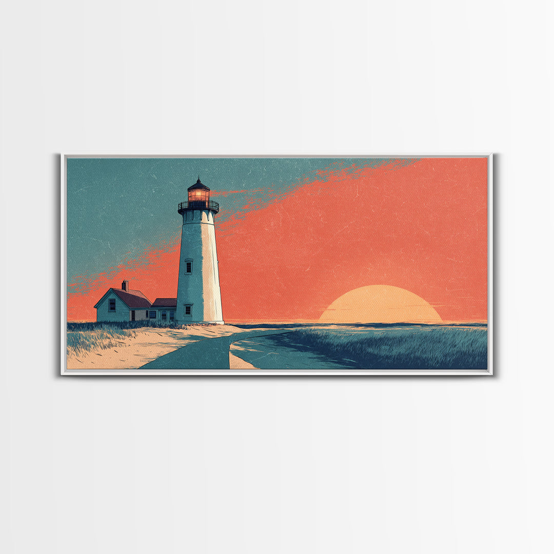 Cape Cod Lighthouse Summer Poster Canvas Print, Travel Poster(2), Room Decor, Living Room Decor, Fine Art, Voyage, Travel Gift, TPO-2x1-62
