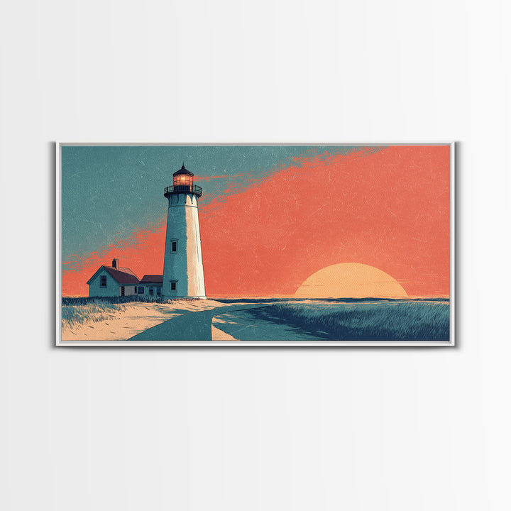 Cape Cod Lighthouse Summer Poster Canvas Print, Travel Poster(2), Room Decor, Living Room Decor, Fine Art, Voyage, Travel Gift, TPO-2x1-62