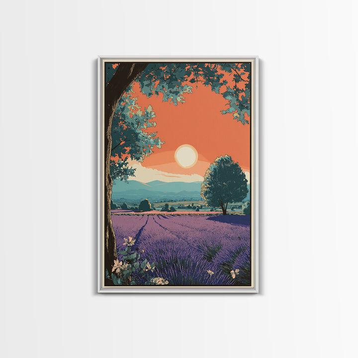 Provence Lavender Field Poster Canvas Print, Travel Poster(2), Fine Art Print, Living Room Decor, Fine Art, Voyage, Posters, TPO-2x3-31