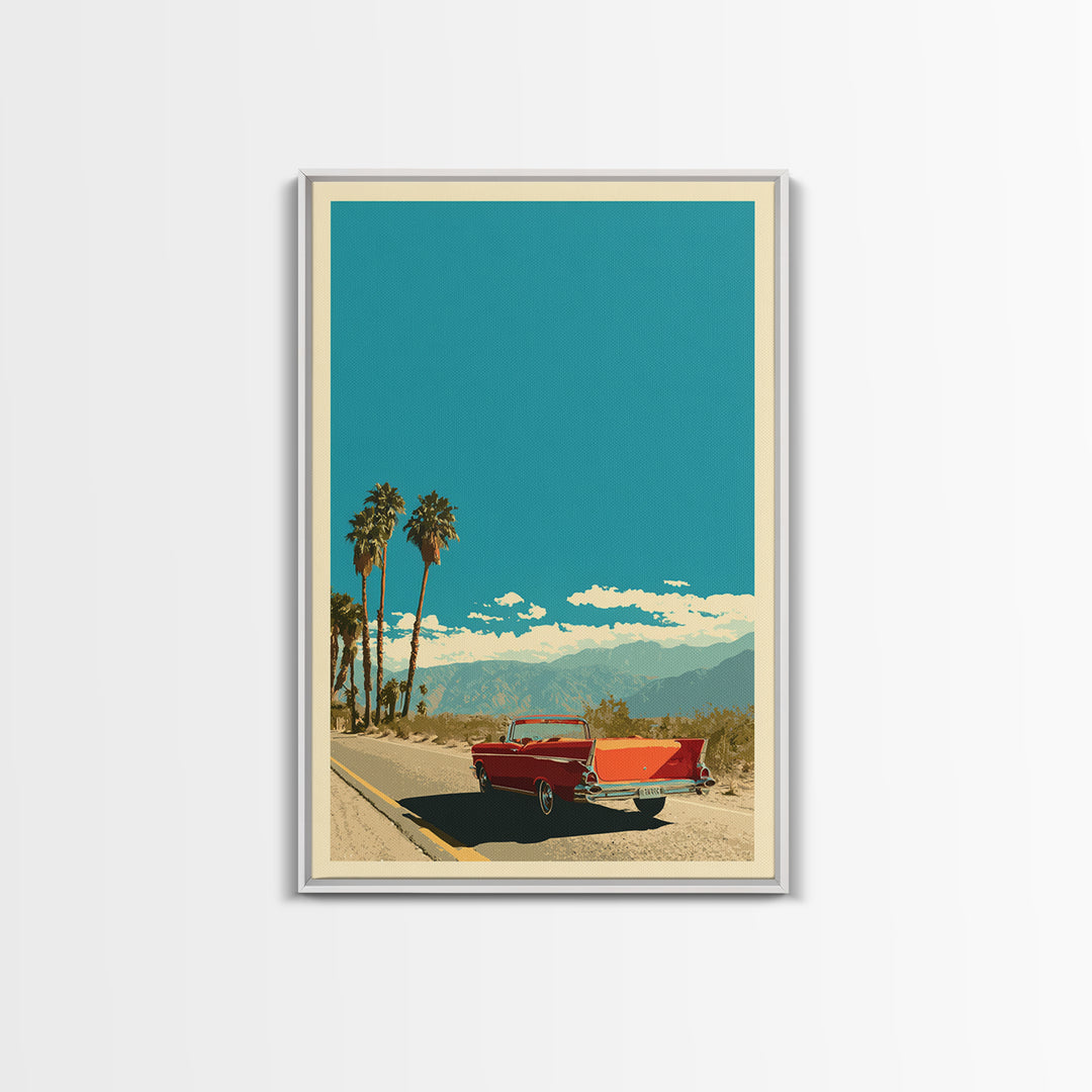 Route 66 Desert Road Canvas Print, Travel Poster(2), Living Room Decor, Oil Painting, Voyage, Downloadable Prints, TPO-2x3-71