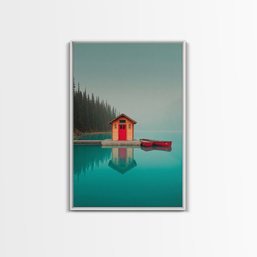 Banff Lake with Turquoise Water Canvas Print, Travel Poster(2), Set of 3 Wall Art, Living Room Decor, Fine Art, Voyage, TPO-2x3-99
