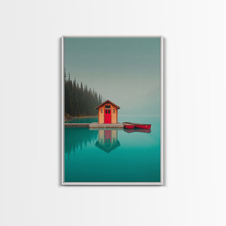 Banff Lake with Turquoise Water Canvas Print, Travel Poster(2), Set of 3 Wall Art, Living Room Decor, Fine Art, Voyage, TPO-2x3-99