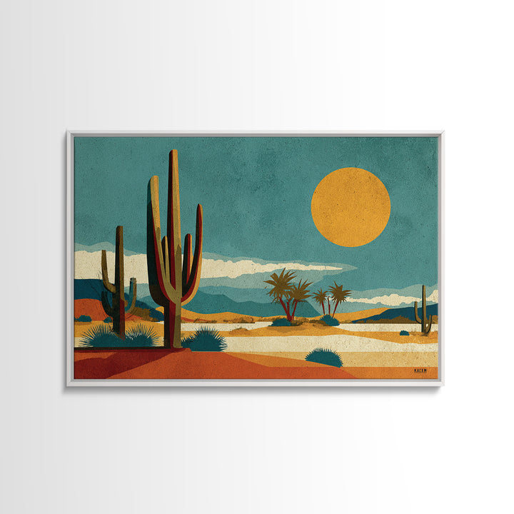 Mexico Cactus and Sun Travel Poster Canvas Print, Travel Poster(2), Map Print, Living Room Decor, Fine Art, Voyage, Boho Decor, TPO-3x2-49