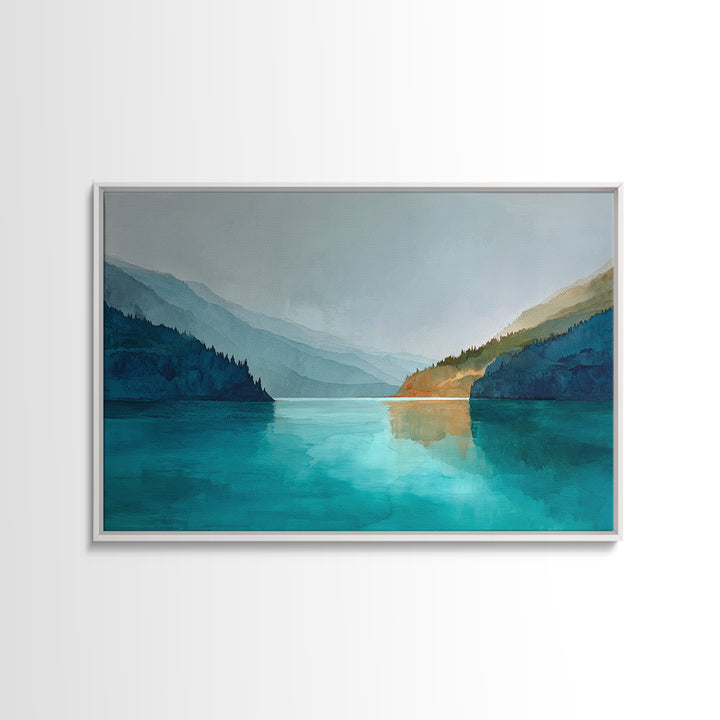 Bali Rice Terraces and Jungle Palms Framed Canvas Print, Travel Poster(2), Mid Century Wall Art, Living Room Decor, Voyage, TPO-3x2-65