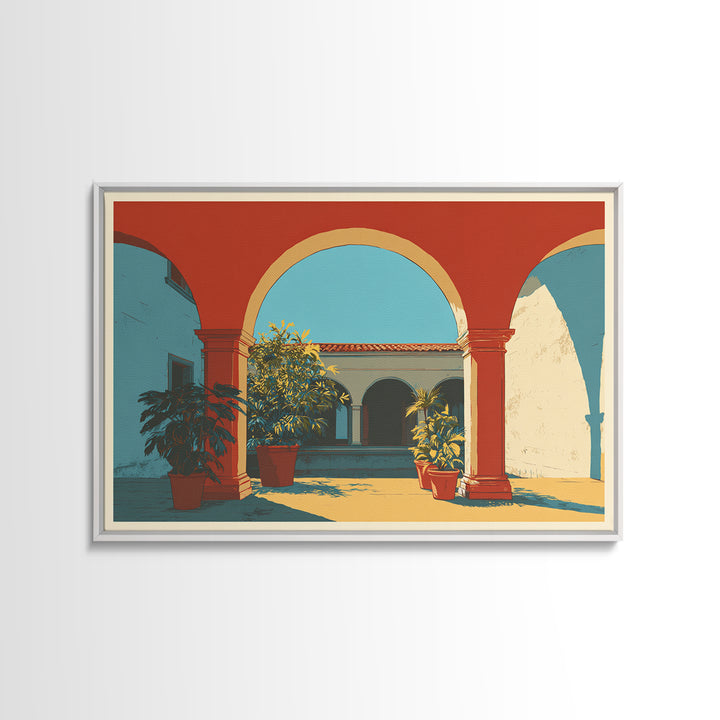 Marrakesh Arch and Tile Pattern Poster Canvas Print, Travel Poster(2), Digital Poster, Living Room Decor, Fine Art, Voyage, TPO-3x2-93
