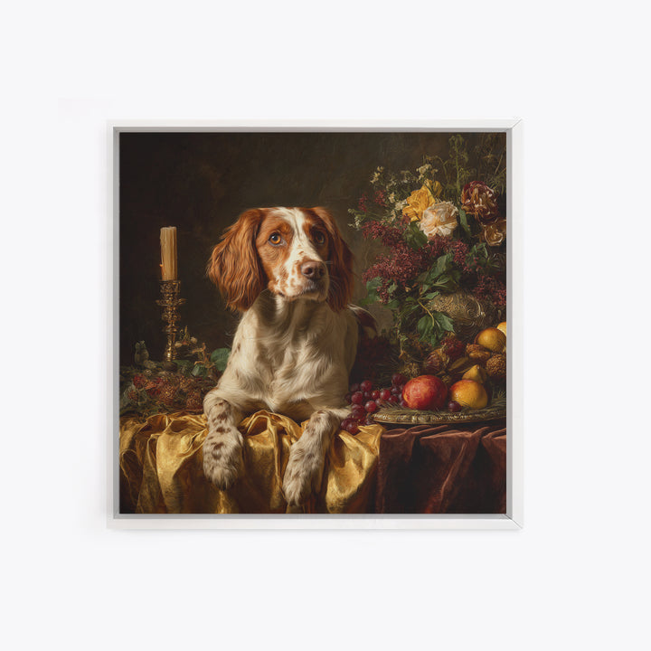 Hunting Dog Portrait Framed Canvas Print, Traditional Art, Art, Living Room Decor, Classic, Printable Art, Art Commissions, TRA-1x1-12