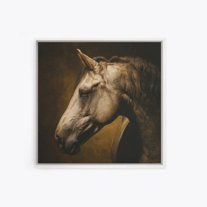 Realistic Horse Portrait Canvas Print, Traditional Art, Wall Hanging, Living Room Decor, Fine Art, Classic, Japanese Decor, TRA-1x1-3