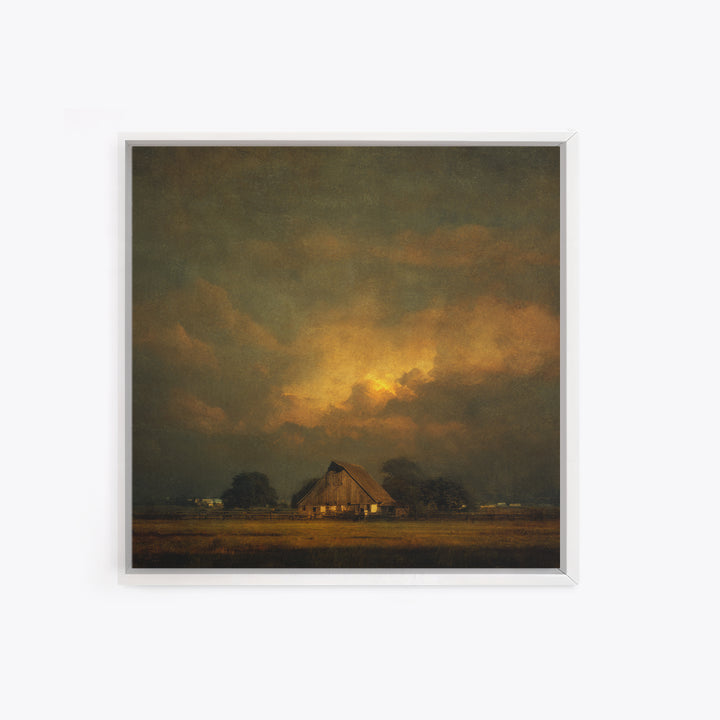 Barn and Farmland Framed Canvas Print, Traditional Art, Living Room Decor, Fine Art, Classic, Dark Art, Pokemon Poster, TRA-1x1-47