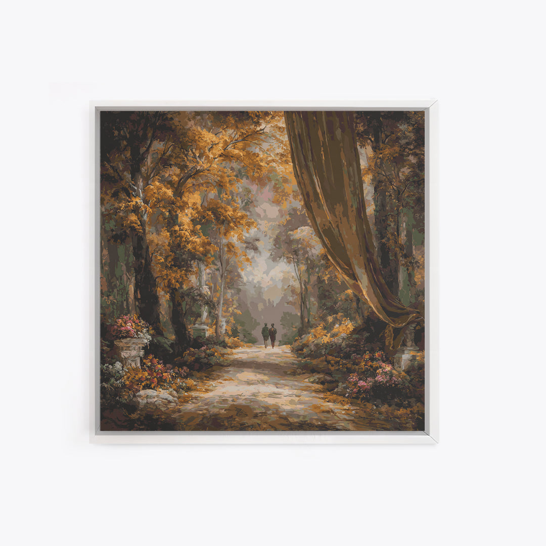 Autumn Forest Road Framed Canvas Print, Traditional Art, Japanese Art, Living Room Decor, Fine Art, Classic, Gallery Decor, TRA-1x1-64