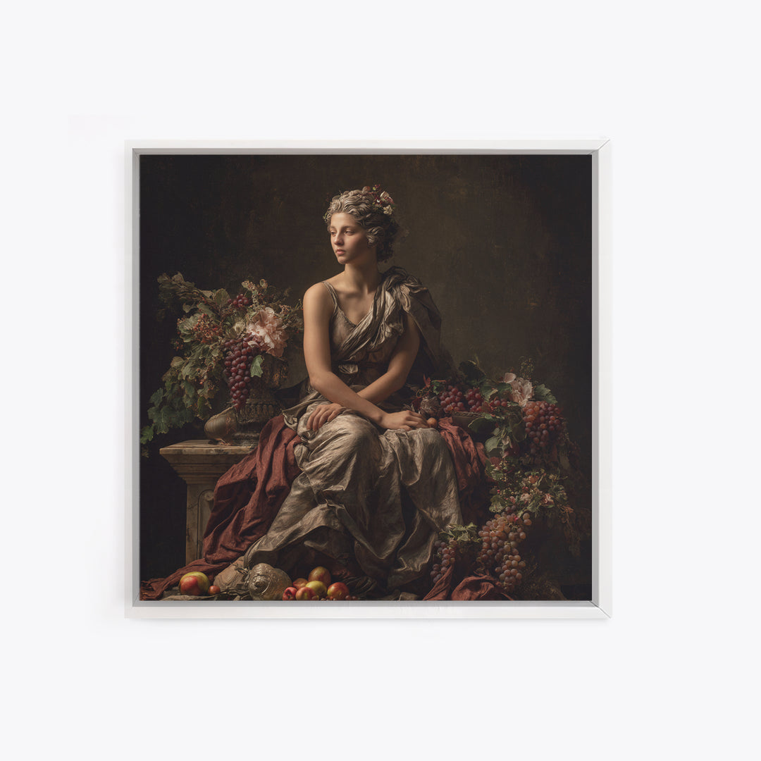 Classical Portrait with Dignified Lighting Framed Canvas Print, Traditional Art, Digital Art, Living Room Decor, Classic, TRA-1x1-8