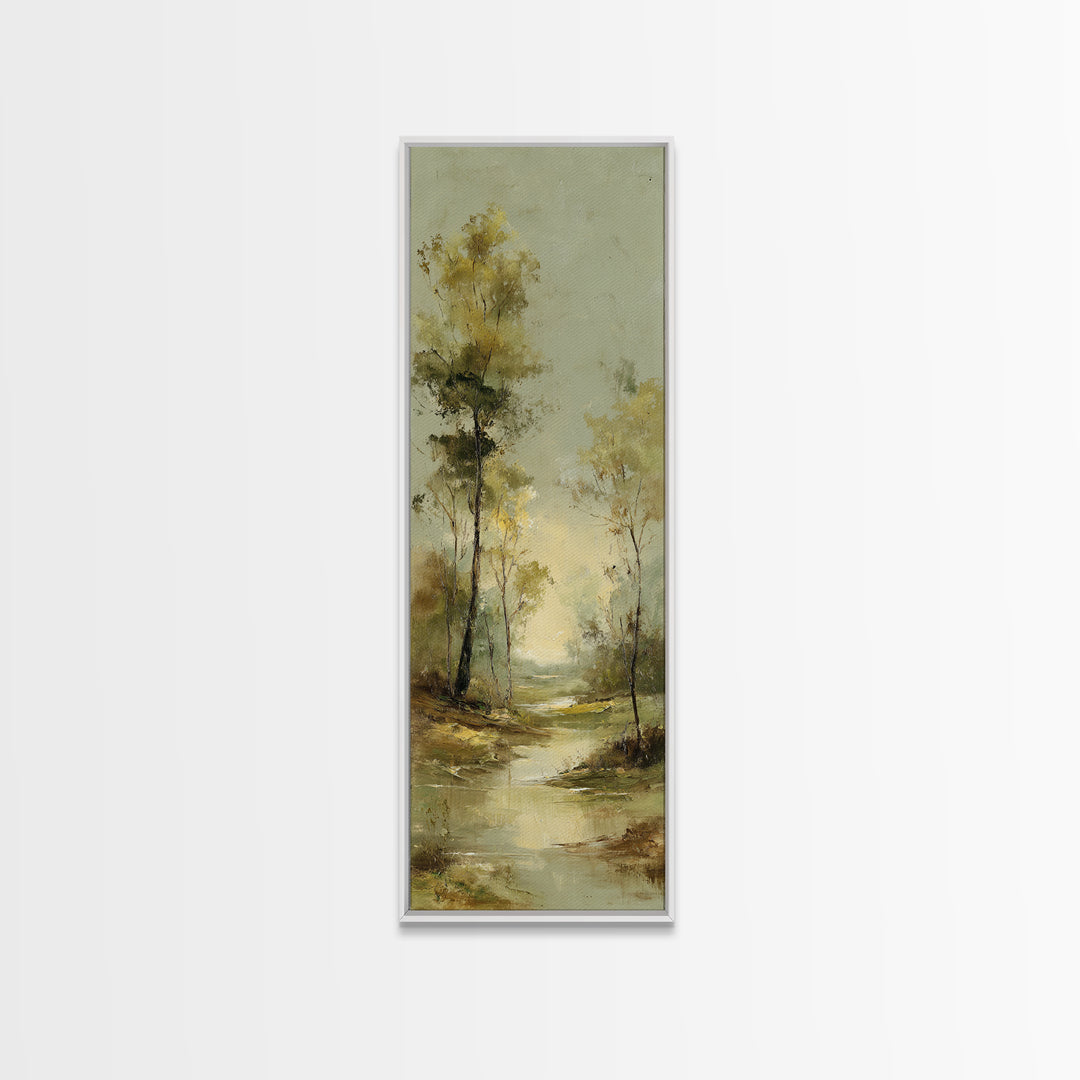 Autumn Forest Road Canvas Print, Traditional Art, Indian Art, Living Room Decor, Oil Painting, Classic, Textured Painting, TRA-1x3-100