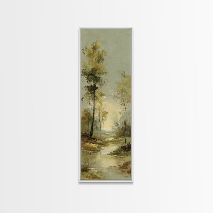 Autumn Forest Road Canvas Print, Traditional Art, Indian Art, Living Room Decor, Oil Painting, Classic, Textured Painting, TRA-1x3-100