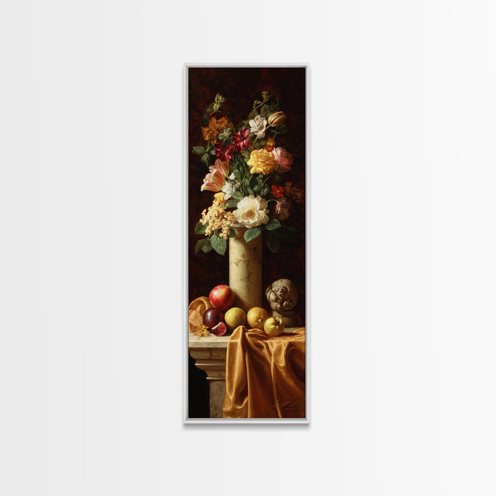 Formal Floral Still Life Canvas Print, Traditional Art, Gallery Decor, Living Room Decor, Fine Art, Classic, Wall Art, TRA-1x3-14