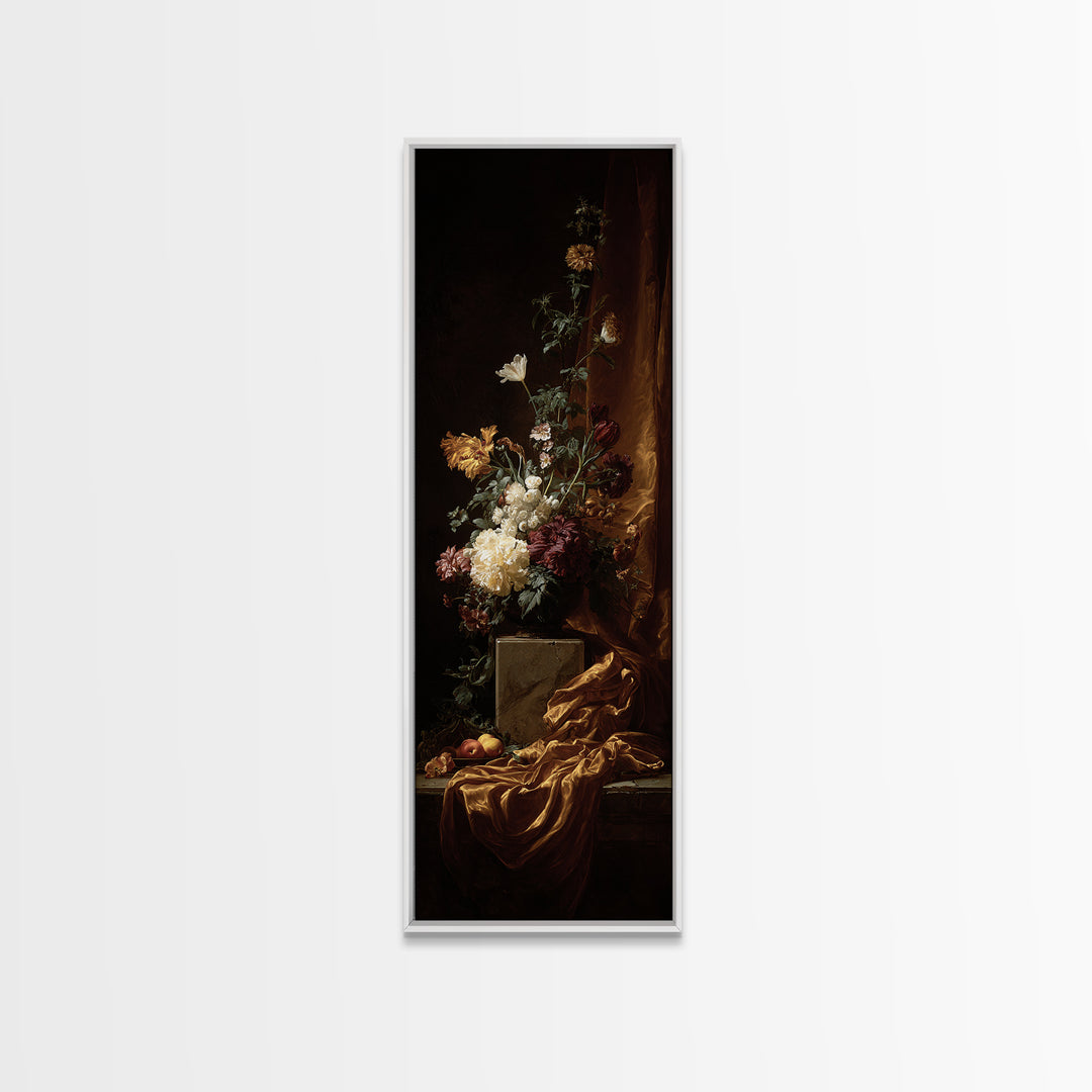 Bird Study on a Flowering Branch Canvas Print, Traditional Art, Indian Art, Living Room Decor, Oil Painting, Classic, TRA-1x3-22