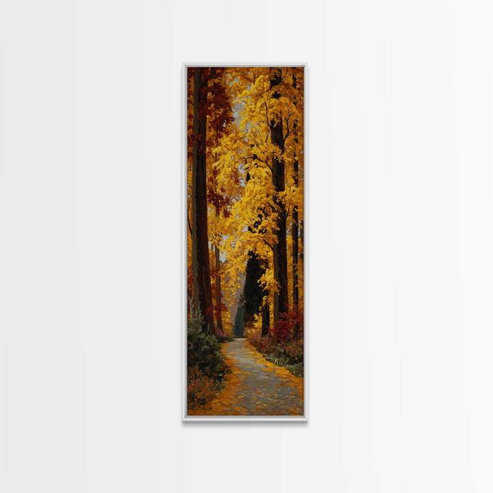 Autumn Forest Road Canvas Print, Traditional Art, Wall Decor, Living Room Decor, Classic, Art Commissions, Japanese Art, TRA-1x3-28