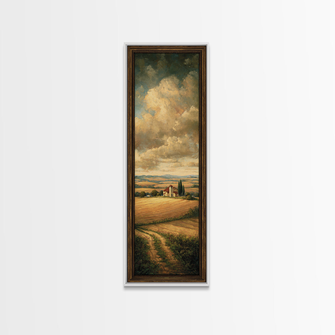 Barn and Farmland Canvas Print, Traditional Art, Boho, Living Room Decor, Fine Art, Classic, Indian Wall Art, Japanese Decor, TRA-1x3-35