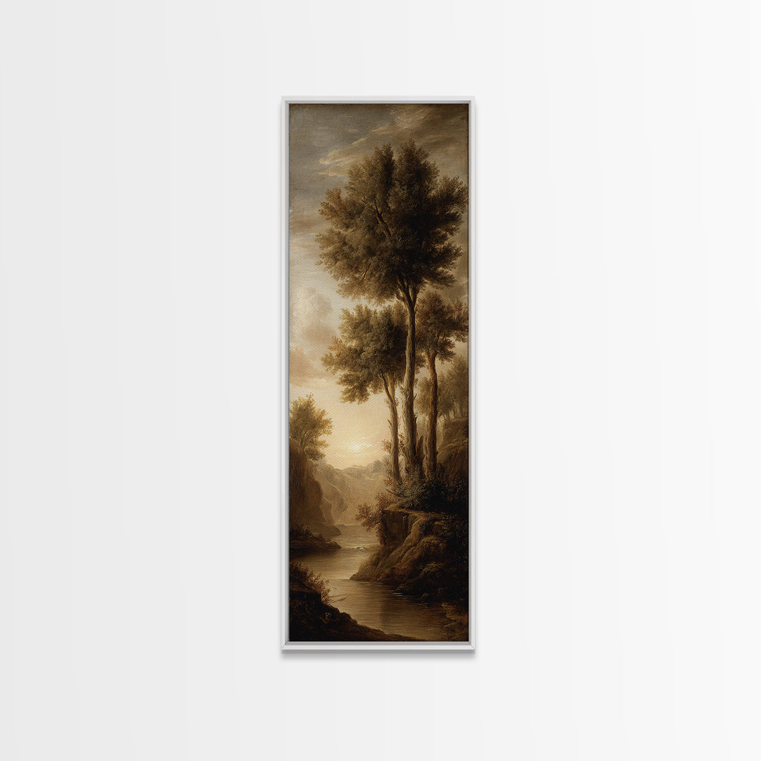 Classic Oil Painted Landscape Canvas Print, Traditional Art, Minimalist Decor, Living Room Decor, Oil Painting, Classic, TRA-1x3-37