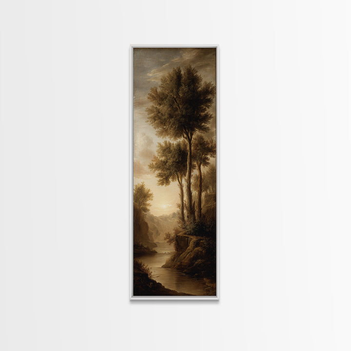 Classic Oil Painted Landscape Canvas Print, Traditional Art, Minimalist Decor, Living Room Decor, Oil Painting, Classic, TRA-1x3-37