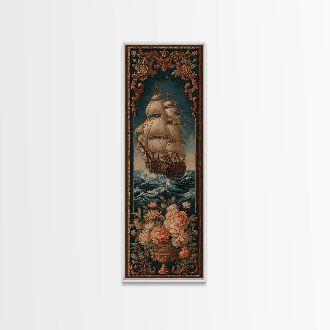 Ship at Sea Canvas Print, Traditional Art, Textured Painting, Living Room Decor, Fine Art, Classic, Art Commission, Boho, TRA-1x3-98
