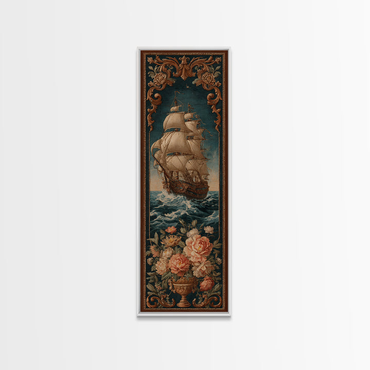 Ship at Sea Canvas Print, Traditional Art, Textured Painting, Living Room Decor, Fine Art, Classic, Art Commission, Boho, TRA-1x3-98
