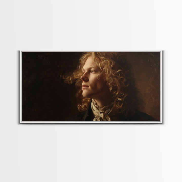 Classical Portrait with Dignified Lighting Framed Canvas Print, Traditional Art, Contemporary Art, Living Room Decor, Classic, TRA-2x1-28