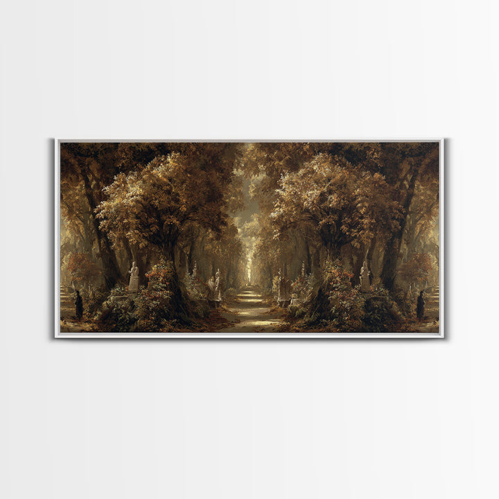Autumn Forest Road Framed Canvas Print, Traditional Art, Art Print, Living Room Decor, Fine Art, Classic, Custom Art, TRA-2x1-60